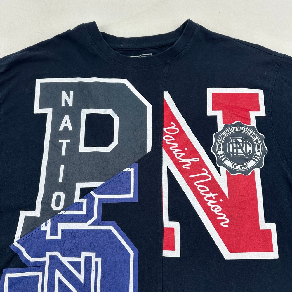 Parish Nation Men Big Tall 4XL Black Graphic T Shirt "Moving Nation" Street Wear - Picture 2 of 7